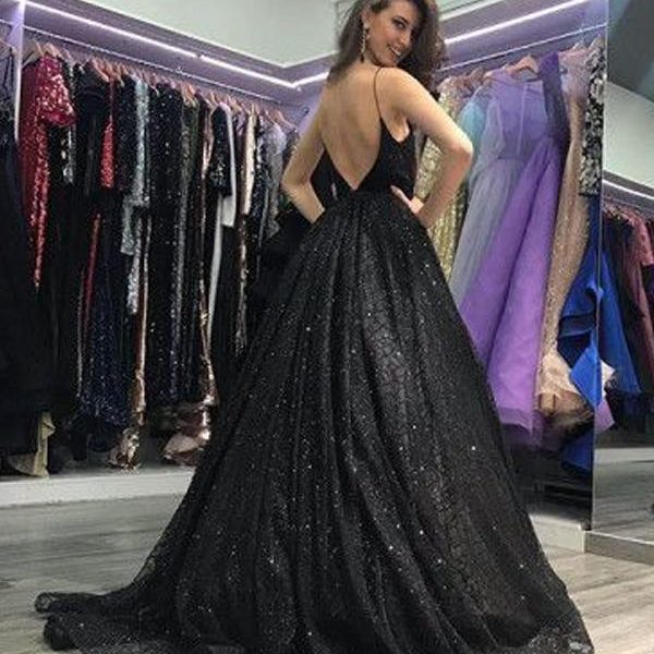 Black V-neck Prom party evening dresses vestido de noiva sereia robe de soiree vestido novia playa formal pockets sexy side slit - Takalr