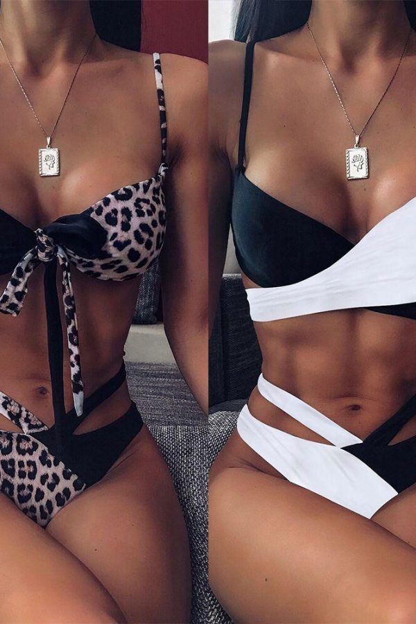 High Waist Bikini Push Up Swimsuits Leopard Women's Swimwear 2021 Brazilian Bikini Set Biquini Sexy Bathing Suit Women - Takalr