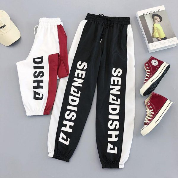 Plus Size Pants Women Casual High Waist Cargo Pants Women Loose Autumn Harajuku BF Hip Hop Casual Pants - Takalr