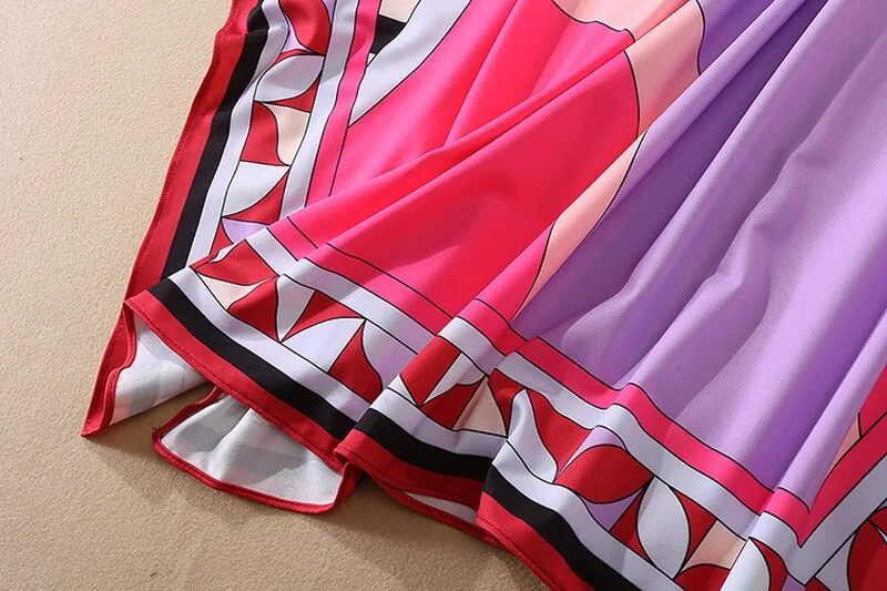 Women's Runway Loose Design Dresses Slash Neckline Batwing Sleeves Multicolor Printed Elegant High Street Maxi Dresses - Image 18
