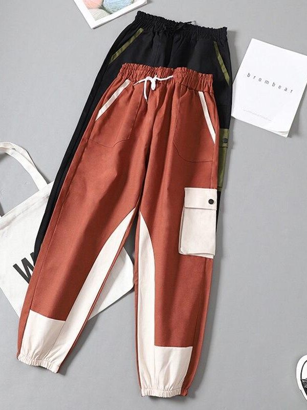 Spring Overalls Female Cargo Pants Loose BF Students High Waist Handsome Sweatpants Summer womens joggers sweatpants - Takalr