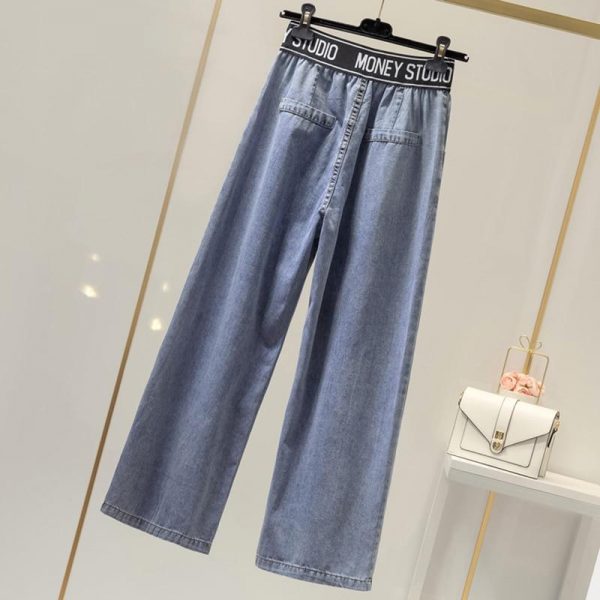 plus size 4XL joggers women's summer  thick female pants high waist jeans women straight straight loose wide leg pants - Takalr