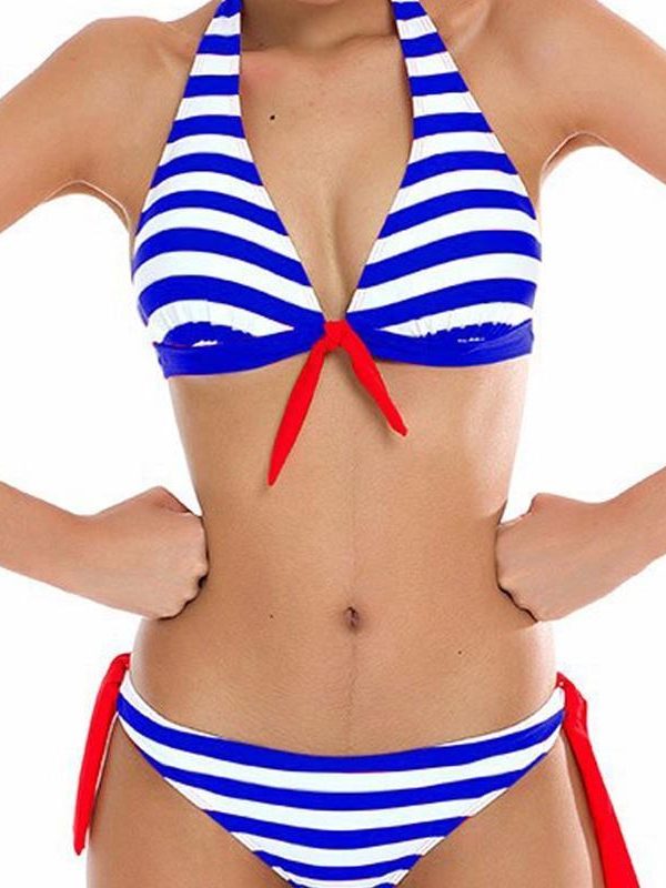 2021 New Swimwear Set Striped Swimsuit Fashion Beachwear Bathing Suit Stripe Female swimwear Bathing suit Bikinis - Takalr