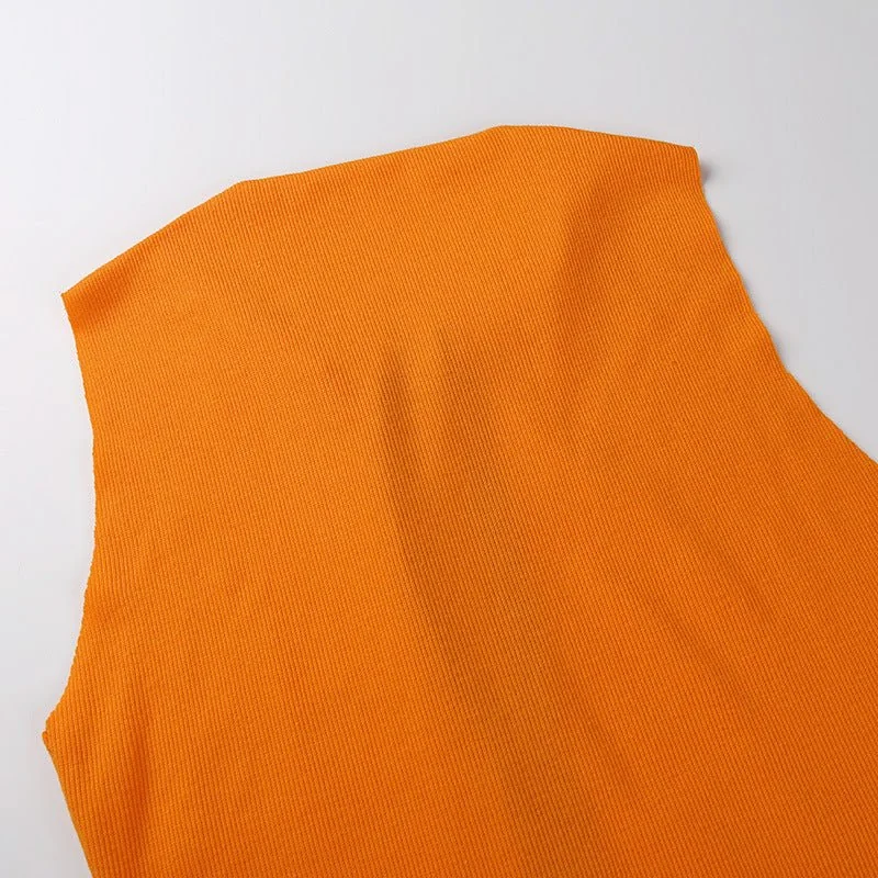 Sexy Zip Up Sleeveless Bodycon Dress Fashion Elegant Solid Ribbed Knitted Long Dresses for Women Fall C76-CC26 - Image 12