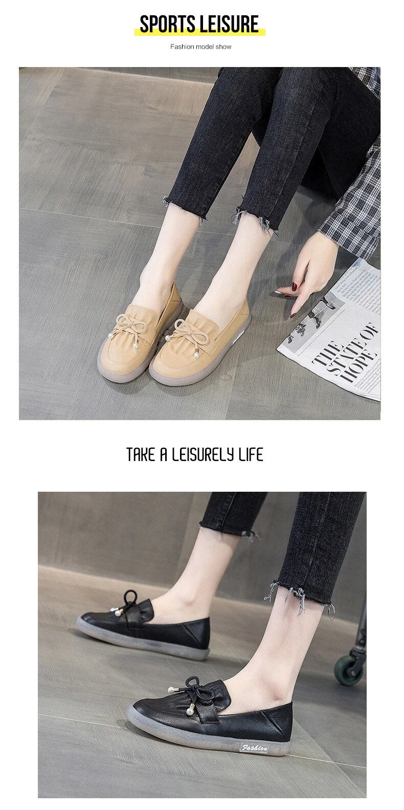 Fashion Genuine Leather Breathable Sneakers Women Flats Ladies Slip on Fashion White Shoes Zapatos De Mujer Zapatos - Image 10