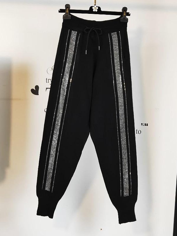 European Hot Drill Casual Sweatpants Women's Loose High Waist Pants Summer Patchwork Hippie Streetwear Trousers - Takalr