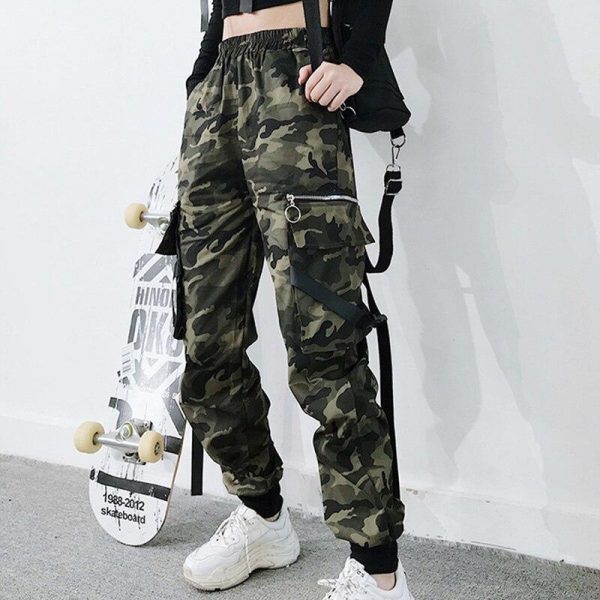 Spring Military Cargo Pants Women Camouflage Streetwear Casual Trousers Men Hip Pop High Waist Sweatpants Harajuku Loose Joggers - Takalr