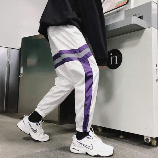 New Hip Hop Reflective pants Harajuku Casual Black Cargo Pants Women Elastic High Waist Pants Streetwear Sweatpants Jogger - Takalr