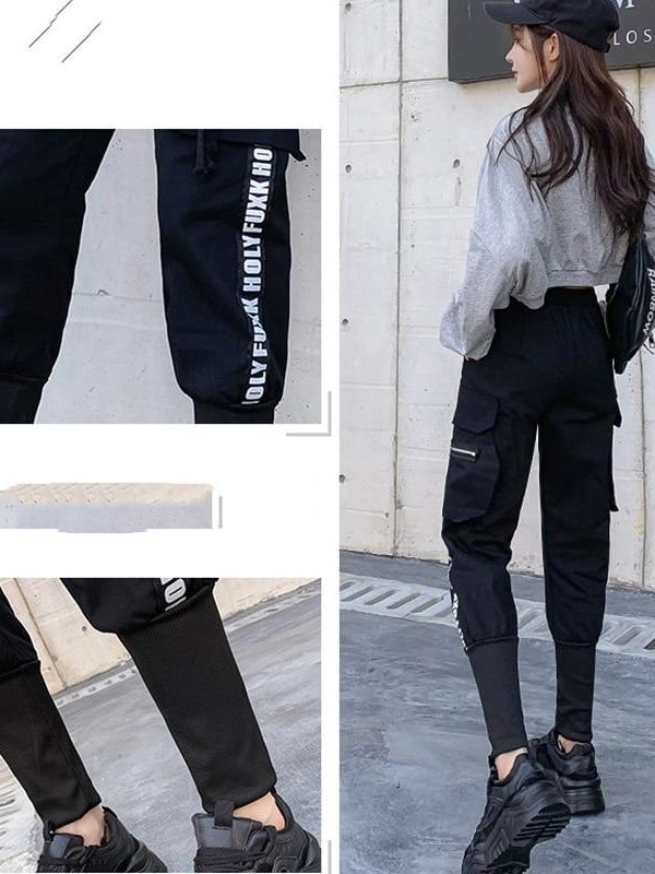 Spring  Cargo Pants Female Harajuku Loose BF Trousers Women Autumn High Waist Sports Casual Pants Women - Takalr