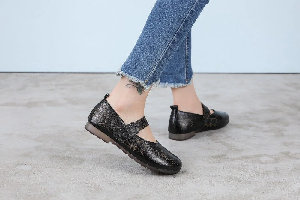 Genuine Leather Soft Bottom Women Flats Mother Shoes Comfort Oxford Shoes For Women Shoes Women Loafers Moccasins 35-42 - Image 5