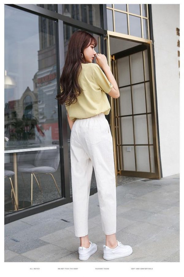 Summer Cotton Large size 5XL Cotton High Waist Women Pants Casual Pants Female Harajuku Loose Women Cargo pants - Takalr