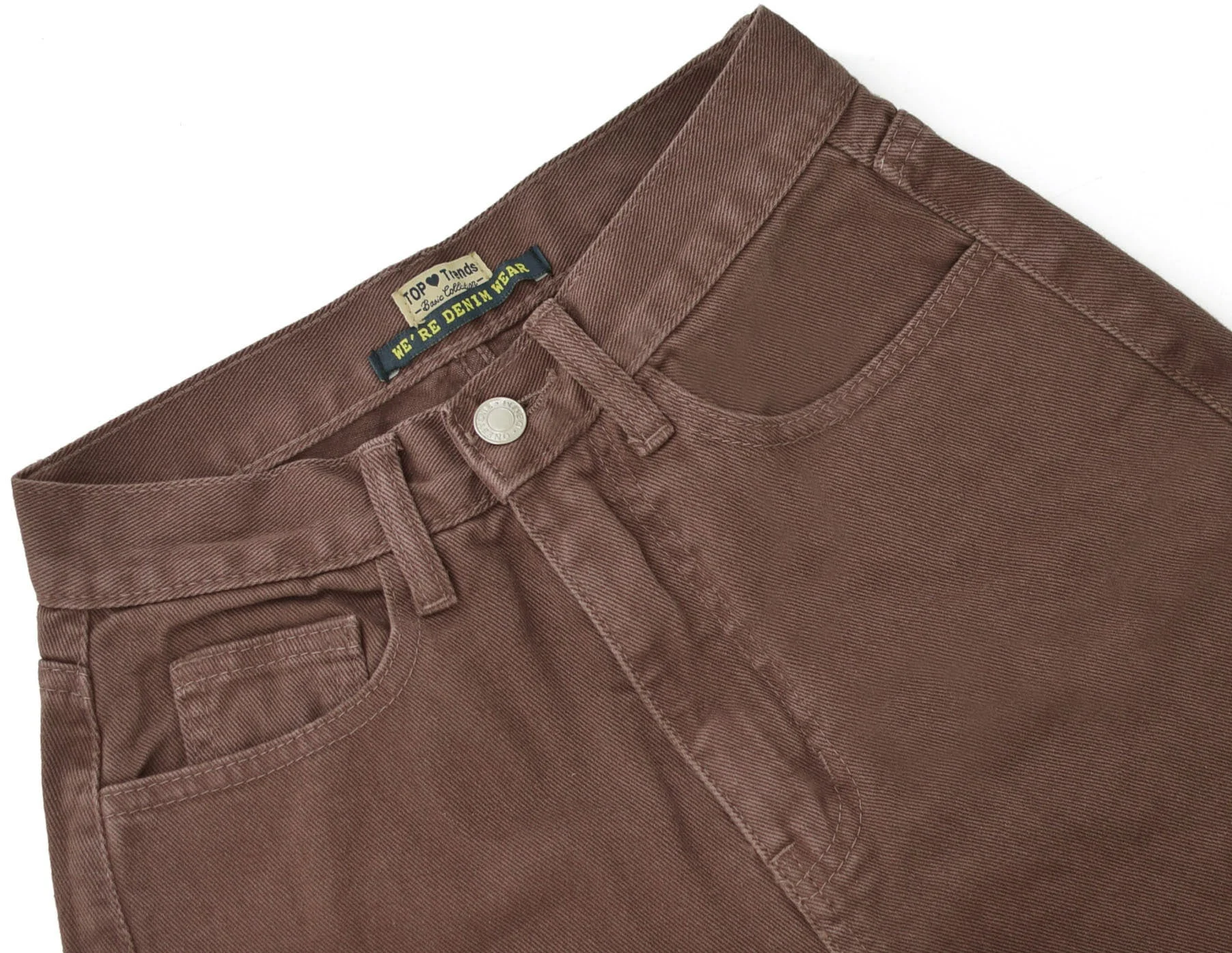 High Waist Straight Loose Jeans Chocolate Color Denim Trousers Retro Jeans - Image 10