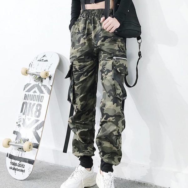 Spring Military Cargo Pants Women Camouflage Streetwear Casual Trousers Men Hip Pop High Waist Sweatpants Harajuku Loose Joggers - Takalr