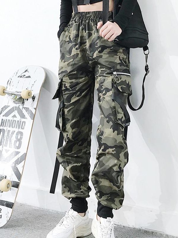 Spring Military Cargo Pants Women Camouflage Streetwear Casual Trousers Men Hip Pop High Waist Sweatpants Harajuku Loose Joggers - Takalr