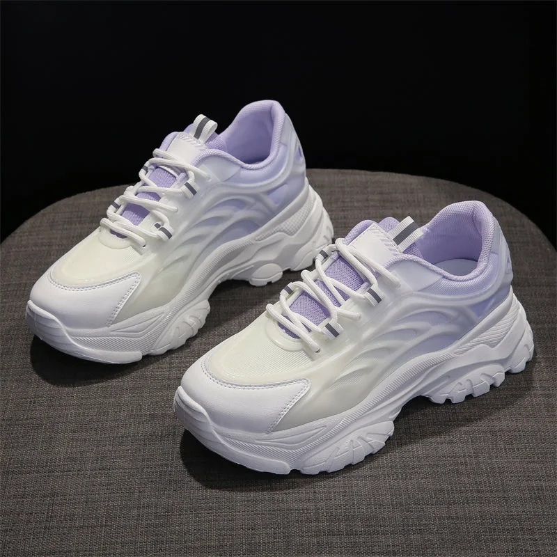 Sneakers Women's New Spring Korean Style Breathable Women Shoes Casual Fashion Gradient Color Platform Sport Shoes - Image 20
