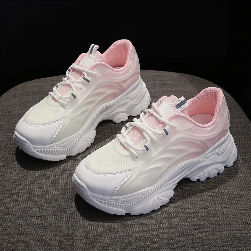 Sneakers Women's New Spring Korean Style Breathable Women Shoes Casual Fashion Gradient Color Platform Sport Shoes - Image 21