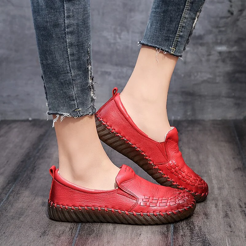 Genuine Leather Shoes Women Soft Women's Loafers Slip On Woman's Flats Shoe Flat Heel Moccasins Large Size 35-41 - Image 11
