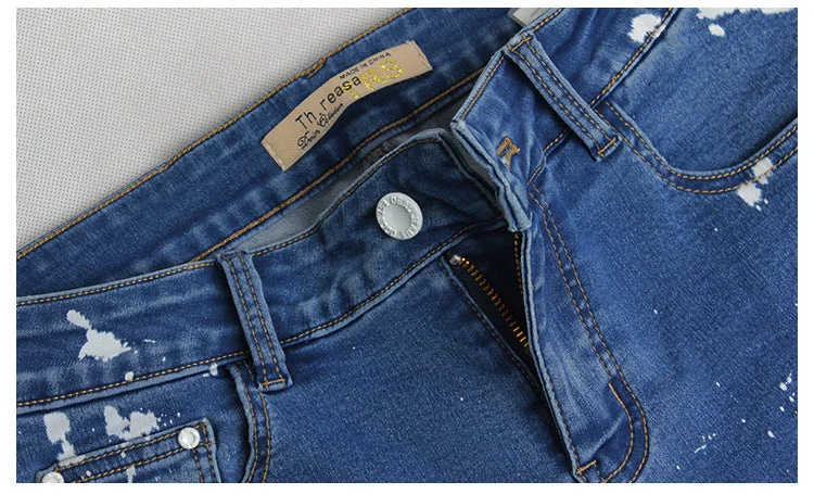 Skinny Embroidery Jeans Woman Pencil Denim Pants Ladies Casual Jeans - Image 6