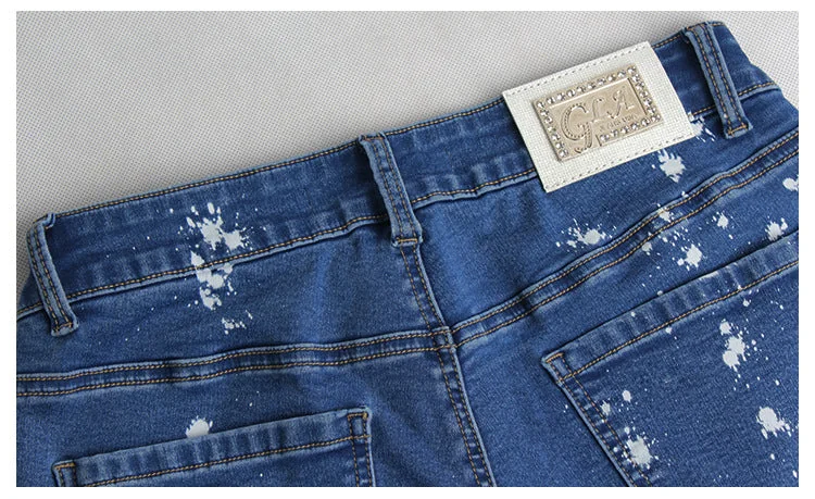 Skinny Embroidery Jeans Woman Pencil Denim Pants Ladies Casual Jeans - Image 7