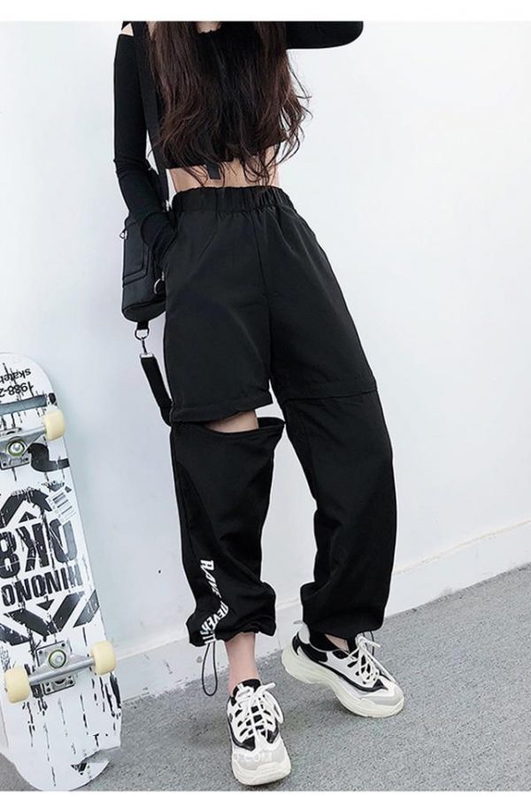 Spring Women Overalls Cargo Pants Unisex Hip Hop Ankle-Length Loose Pants Harajuku Plus Size Zipper knee High waist Haren Pants - Takalr