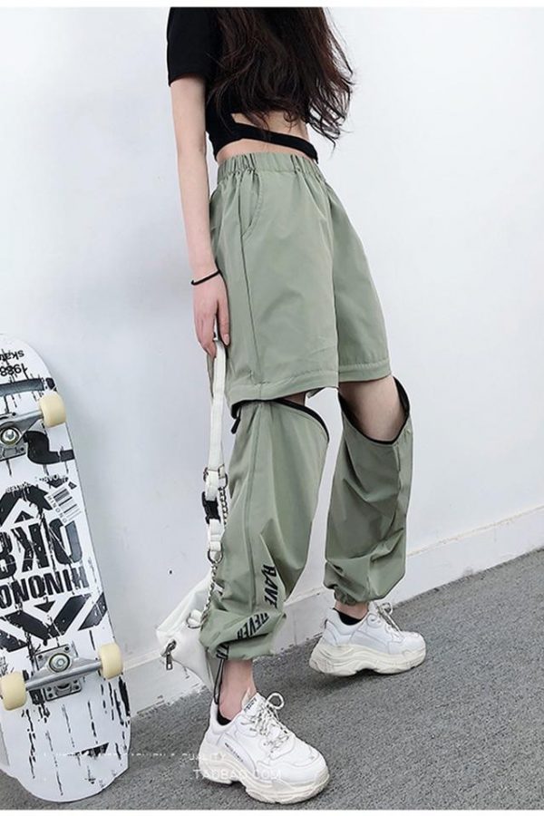 Spring Women Overalls Cargo Pants Unisex Hip Hop Ankle-Length Loose Pants Harajuku Plus Size Zipper knee High waist Haren Pants - Takalr