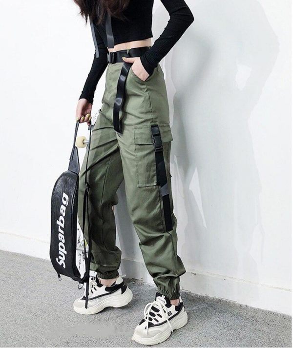 Women Army Cargo Pants High Waist pantsCamouflage Loose Joggers Women Hip Hop HaremPants Streetwear Harajuku Pants - Takalr