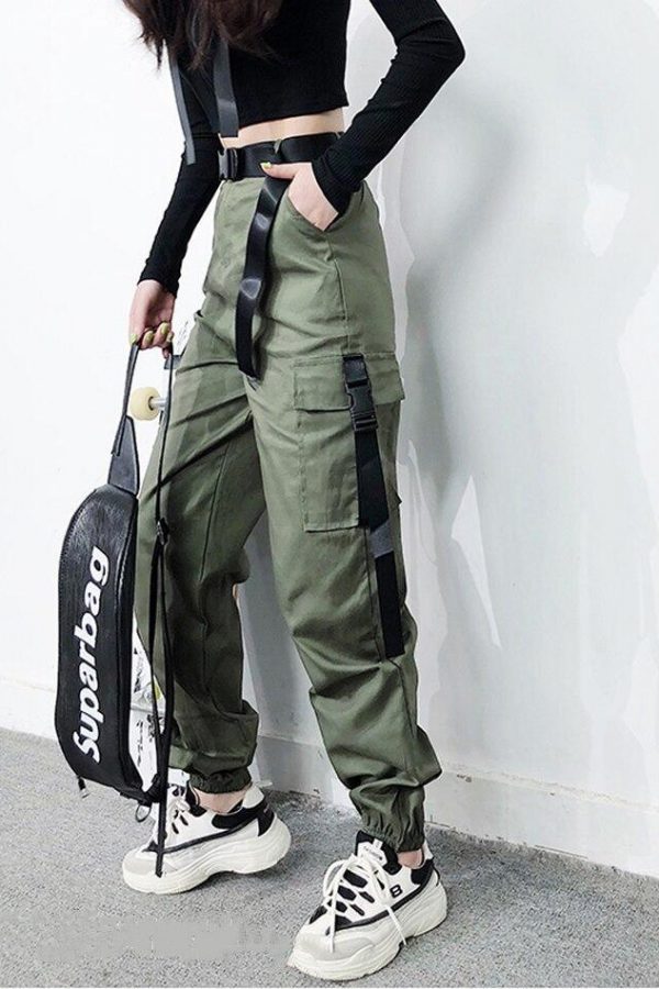 Women Army Cargo Pants High Waist pantsCamouflage Loose Joggers Women Hip Hop HaremPants Streetwear Harajuku Pants - Takalr