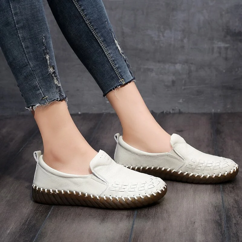 Genuine Leather Shoes Women Soft Women's Loafers Slip On Woman's Flats Shoe Flat Heel Moccasins Large Size 35-41 - Image 7