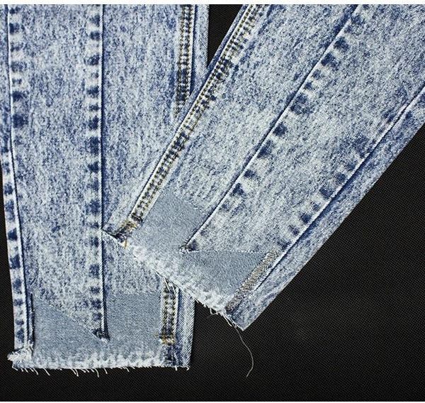 Vintage Boyfriend Jeans Patchwork Denim Snowflake Irregular Trousers - Takalr