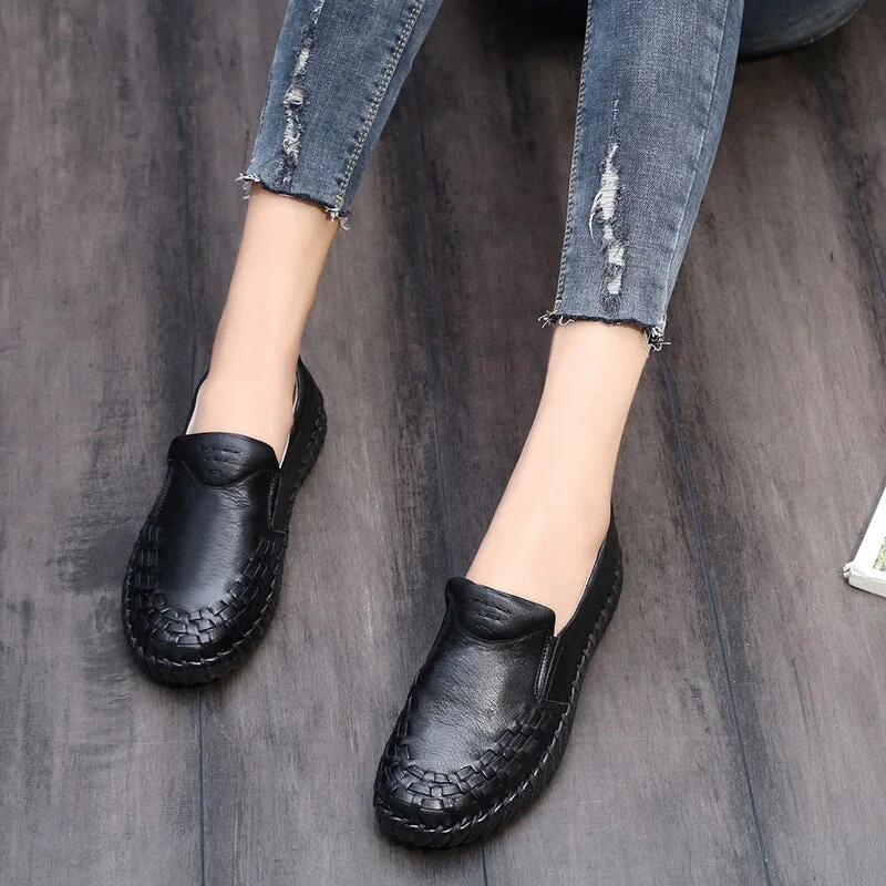 Genuine Leather Shoes Women Soft Women's Loafers Slip On Woman's Flats Shoe Flat Heel Moccasins Large Size 35-41 - Image 13
