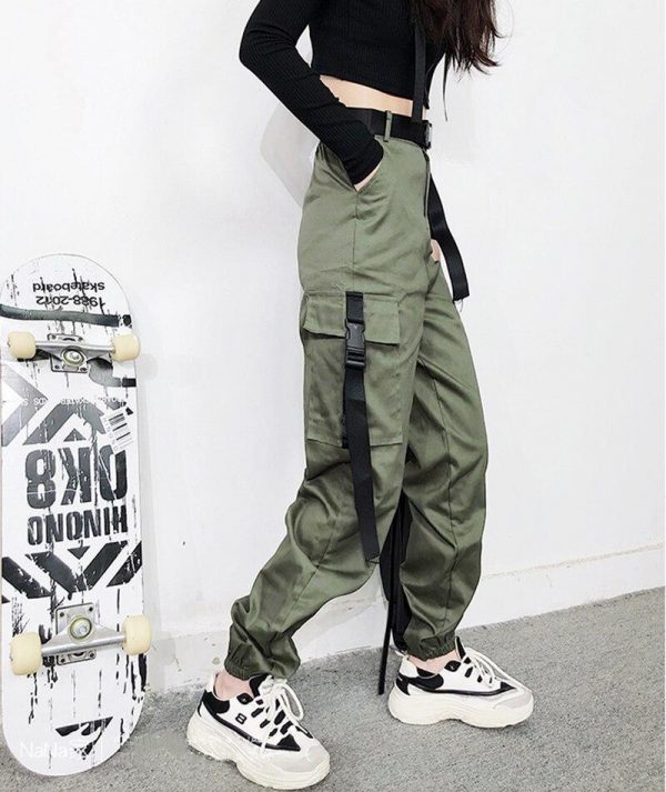 Women Army Cargo Pants High Waist pantsCamouflage Loose Joggers Women Hip Hop HaremPants Streetwear Harajuku Pants - Takalr