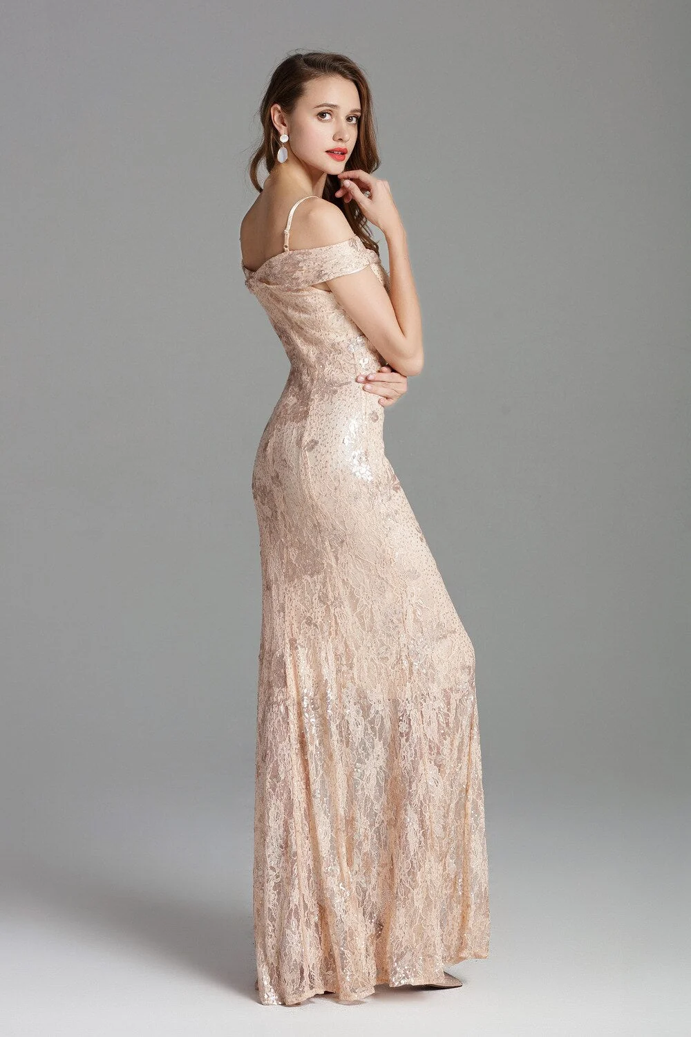 Women's Runway Dresses Spaghetti Straps Sexy Off the Shoulder Party Prom Embroidery Sequined Lace Fashion Long Dresses - Image 17