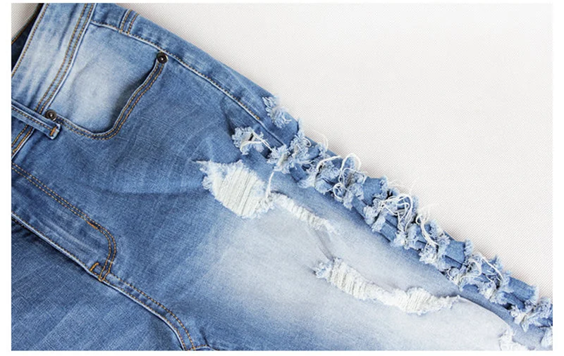 Ripped Jeans For Women Sexy Skinny Jeans Woman Slim Jean Destroyed Mujer Light Blue - Image 7