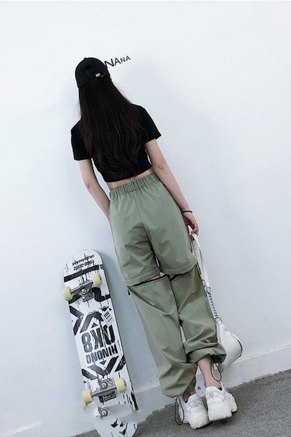 Spring Women Overalls Cargo Pants Unisex Hip Hop Ankle-Length Loose Pants Harajuku Plus Size Zipper knee High waist Haren Pants - Takalr