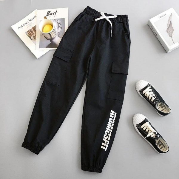 Letter Printed Women Cargo Pants Hip Hop Streetwear Women's Pants Women Casual Harem Pants Spring Sport Pants BF Harajuku - Takalr