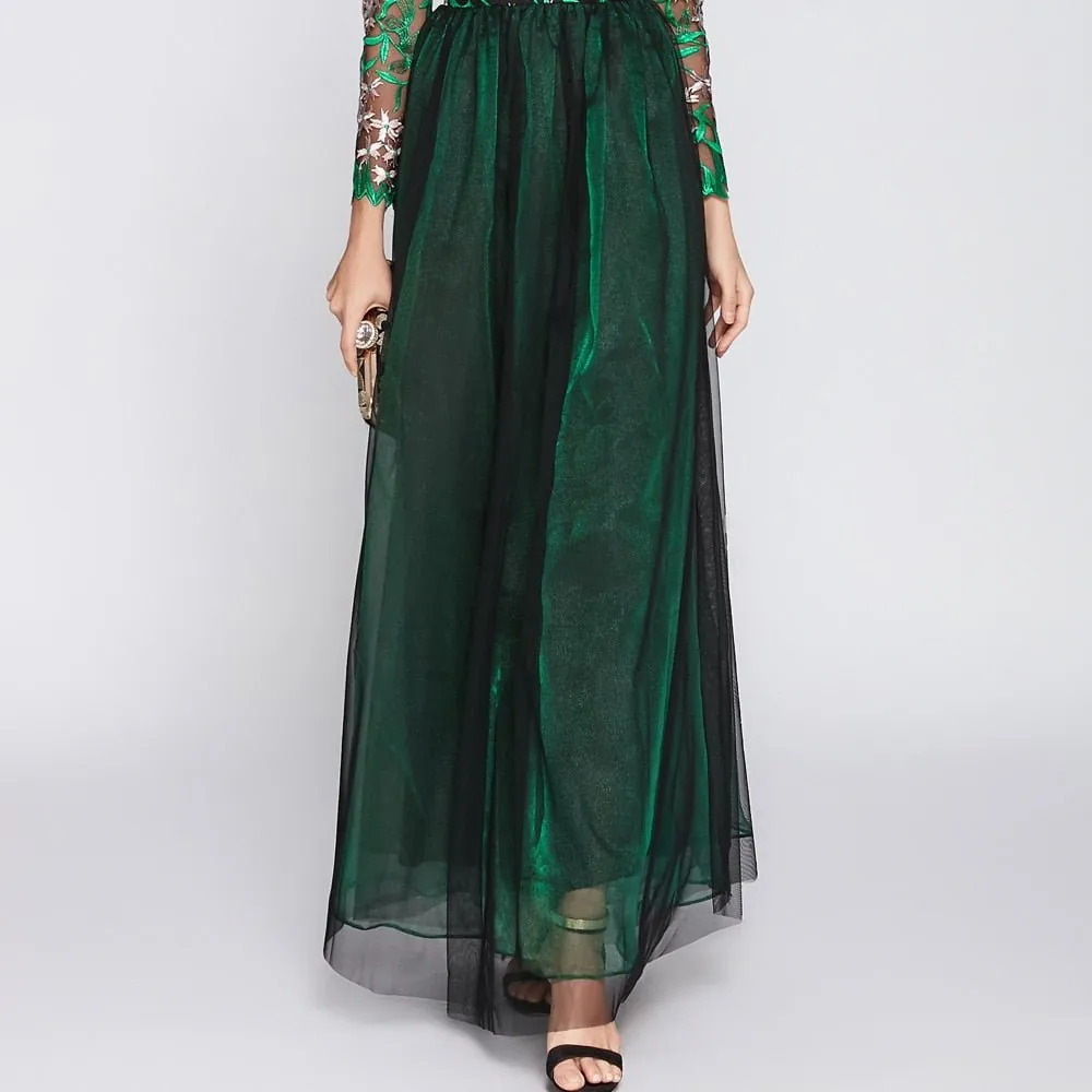 Women's O Neck Long Sleeves Embroidery Bodice Patchwork Fashion Party Prom Maxi Runway Dresses - Image 14