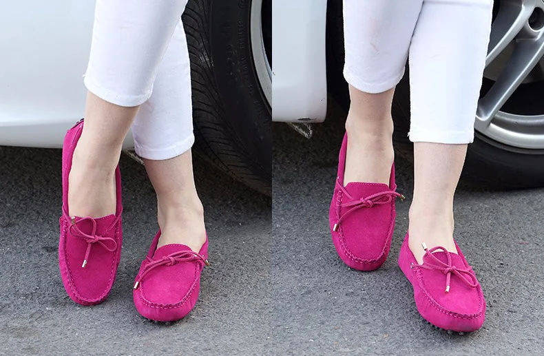 Women Genuine Leather Flat Shoes Spring Summer Casual Loafers Moccasins - Image 22