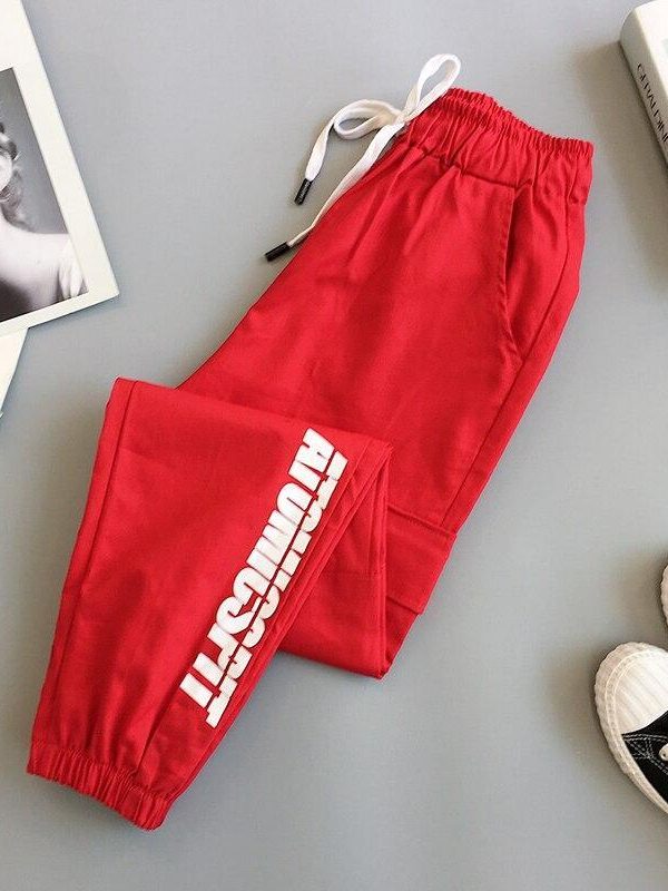 Letter Printed Women Cargo Pants Hip Hop Streetwear Women's Pants Women Casual Harem Pants Spring Sport Pants BF Harajuku - Takalr