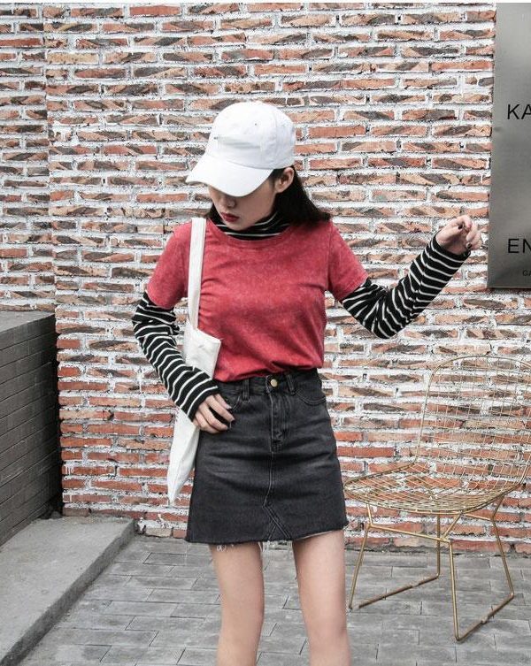 Women Casual High Waist Pencil Denim Skirts  Button All-matched Skirt - Takalr