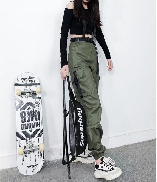 Women Army Cargo Pants High Waist pantsCamouflage Loose Joggers Women Hip Hop HaremPants Streetwear Harajuku Pants - Takalr