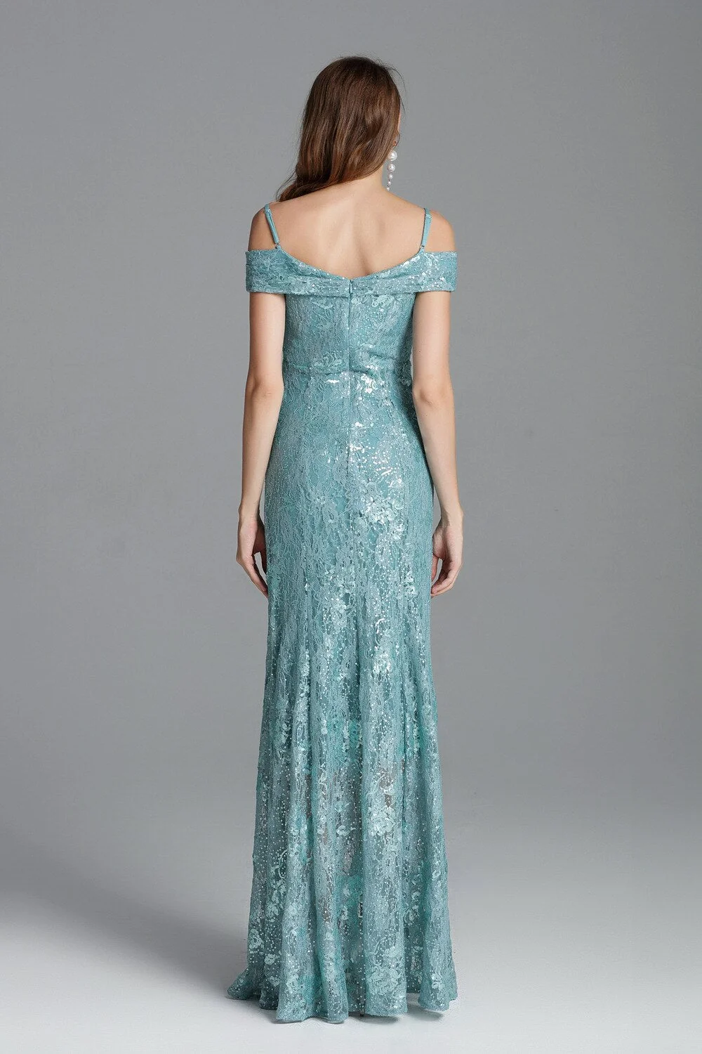 Women's Runway Dresses Spaghetti Straps Sexy Off the Shoulder Party Prom Embroidery Sequined Lace Fashion Long Dresses - Image 8