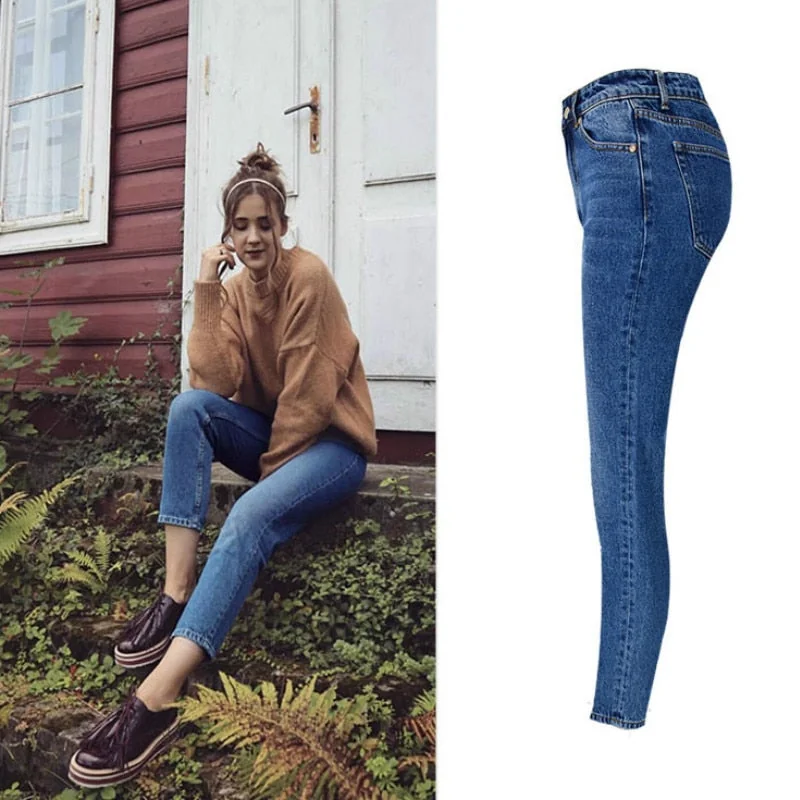 Jeans Woman High Waist Casual Straight Womens Jeans Ladies Denim Pants - Image 2