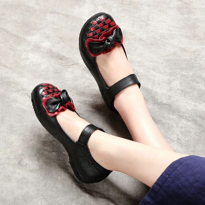Spring Ladies Flats Hook & Loop Comfortable Women Shoes Round Toe Genuine Leather Casual Shoes Plus Size 35-41 - Image 5