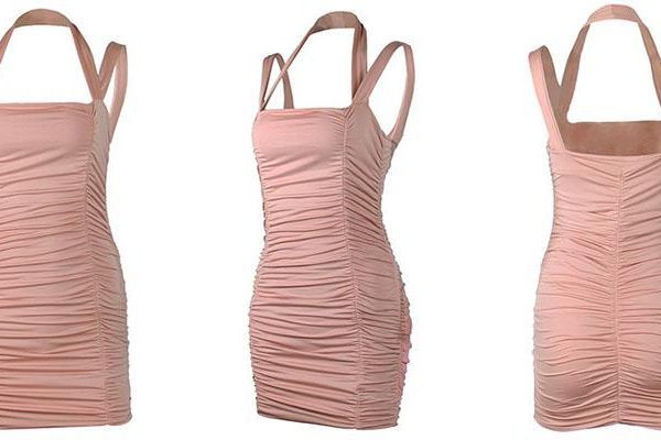 Summer Party Dress Women Sleeveless Bodycon Pleated Mini Dress - Takalr