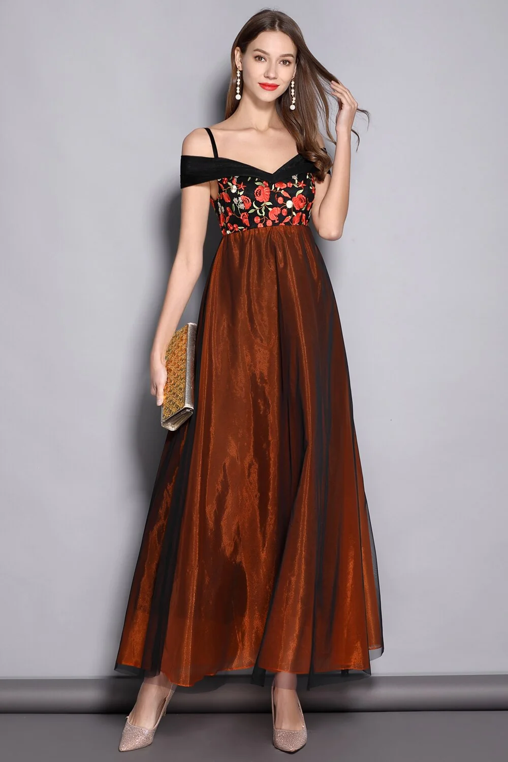 Women's Spaghetti Straps Sexy Off the Shoulder Elegant Party Prom Long Runway Dresses - Image 22