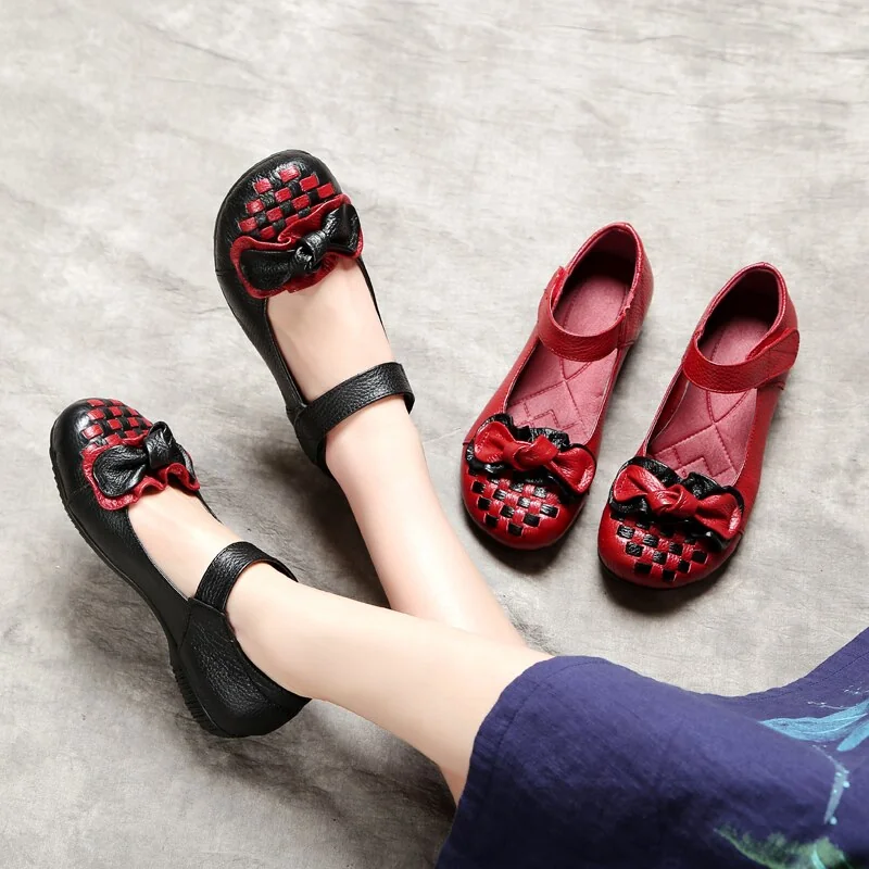 Spring Ladies Flats Hook & Loop Comfortable Women Shoes Round Toe Genuine Leather Casual Shoes Plus Size 35-41 - Image 6