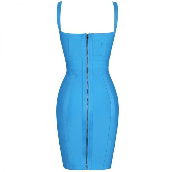 Ocstrade Vestidos Bandage 2020 New Arrivals Aqua Blue Spaghetti Strap Summer Sexy Women Bandage Dress Bodycon Clubwear Party - Takalr