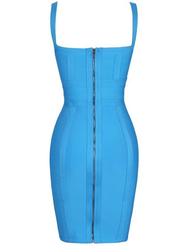 Ocstrade Vestidos Bandage 2020 New Arrivals Aqua Blue Spaghetti Strap Summer Sexy Women Bandage Dress Bodycon Clubwear Party - Takalr