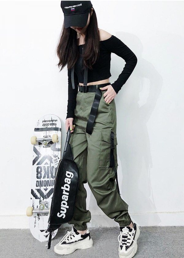 Women Army Cargo Pants High Waist pantsCamouflage Loose Joggers Women Hip Hop HaremPants Streetwear Harajuku Pants - Takalr