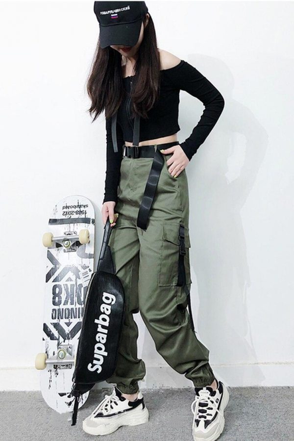 Women Army Cargo Pants High Waist pantsCamouflage Loose Joggers Women Hip Hop HaremPants Streetwear Harajuku Pants - Takalr